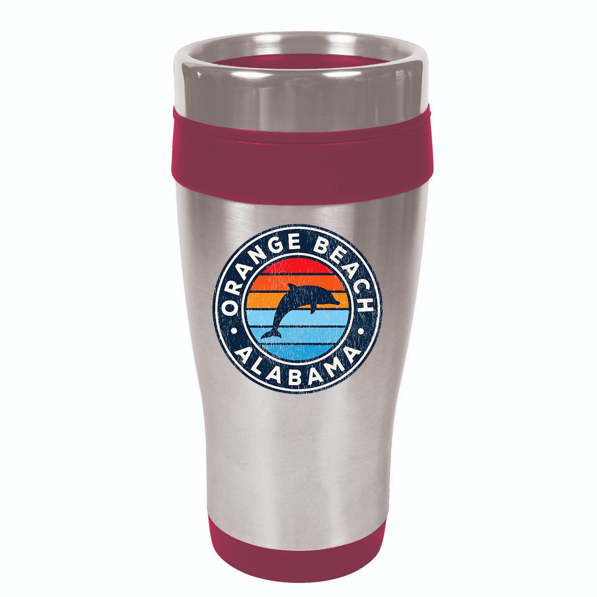 Orange Beach Alabama AL Vintage Dolphin Retro 70s 16oz Travel Tumbler