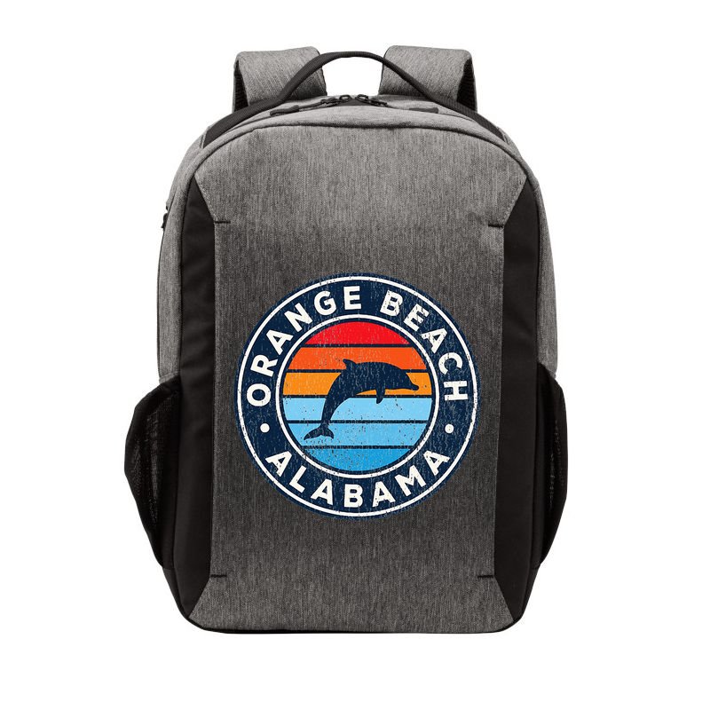 Orange Beach Alabama AL Vintage Dolphin Retro 70s Vector Backpack