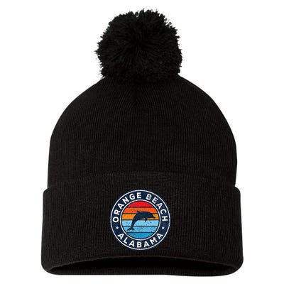 Orange Beach Alabama Al Vintage Dolphin Retro 70s Pom Pom 12in Knit Beanie