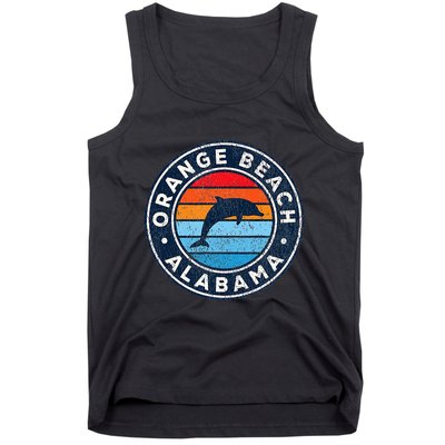 Orange Beach Alabama Al Vintage Dolphin Retro 70s Tank Top