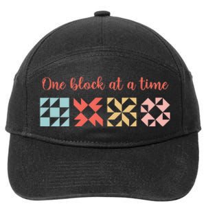 One Block At A Time Modern Quilter 7-Panel Snapback Hat