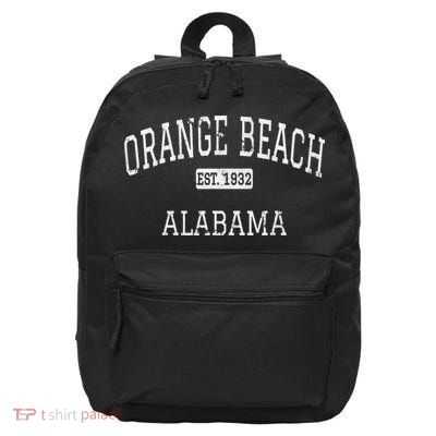 Orange Beach Alabama AL Vintage Graphic Retro 70s 16 in Basic Backpack