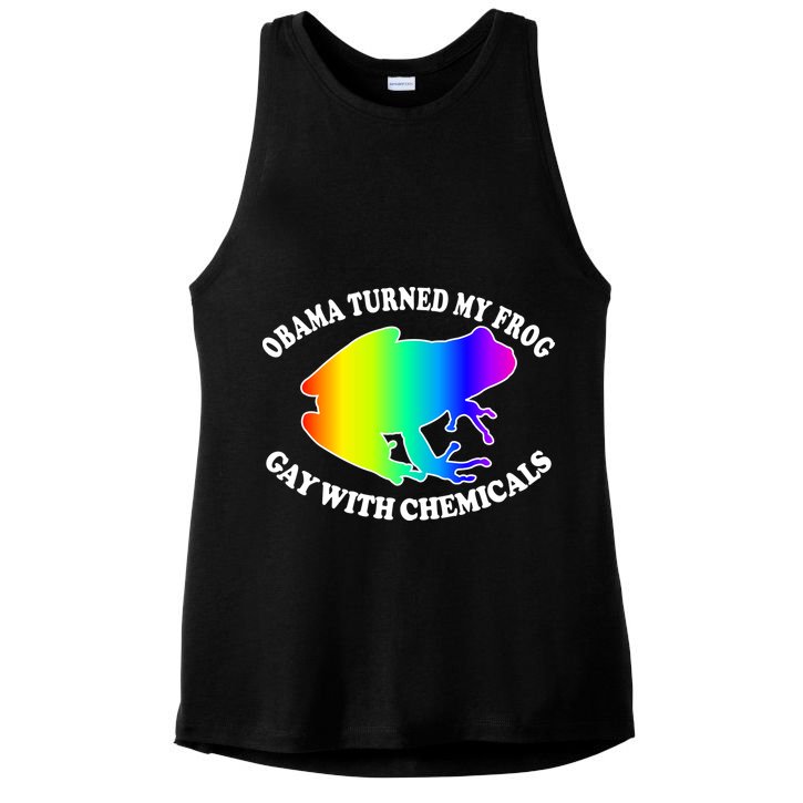 Obama Turned My Frog Gay With Chemicals Rainbow Ladies PosiCharge Tri-Blend Wicking Tank