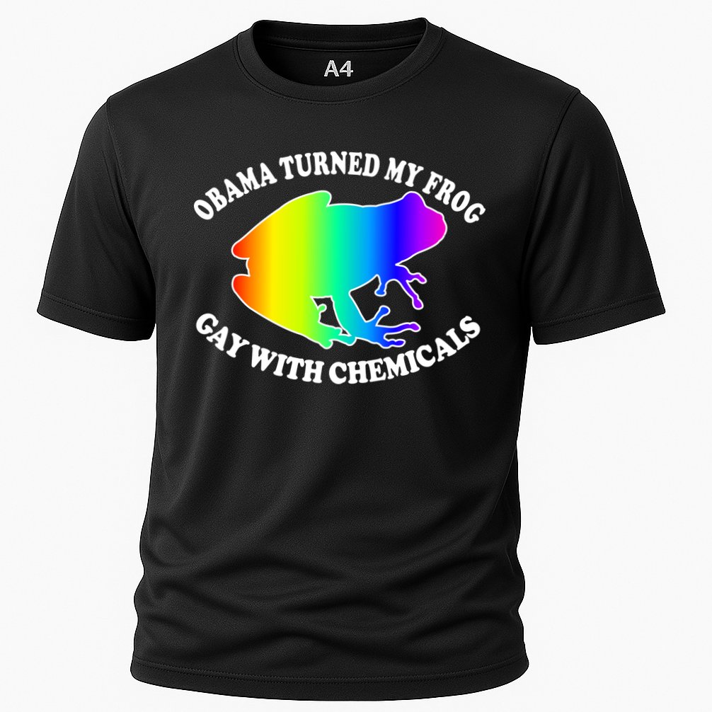 Obama Turned My Frog Gay With Chemicals Rainbow Cooling Performance Crew T-Shirt