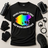 Obama Turned My Frog Gay With Chemicals Rainbow Cooling Performance Crew T-Shirt
