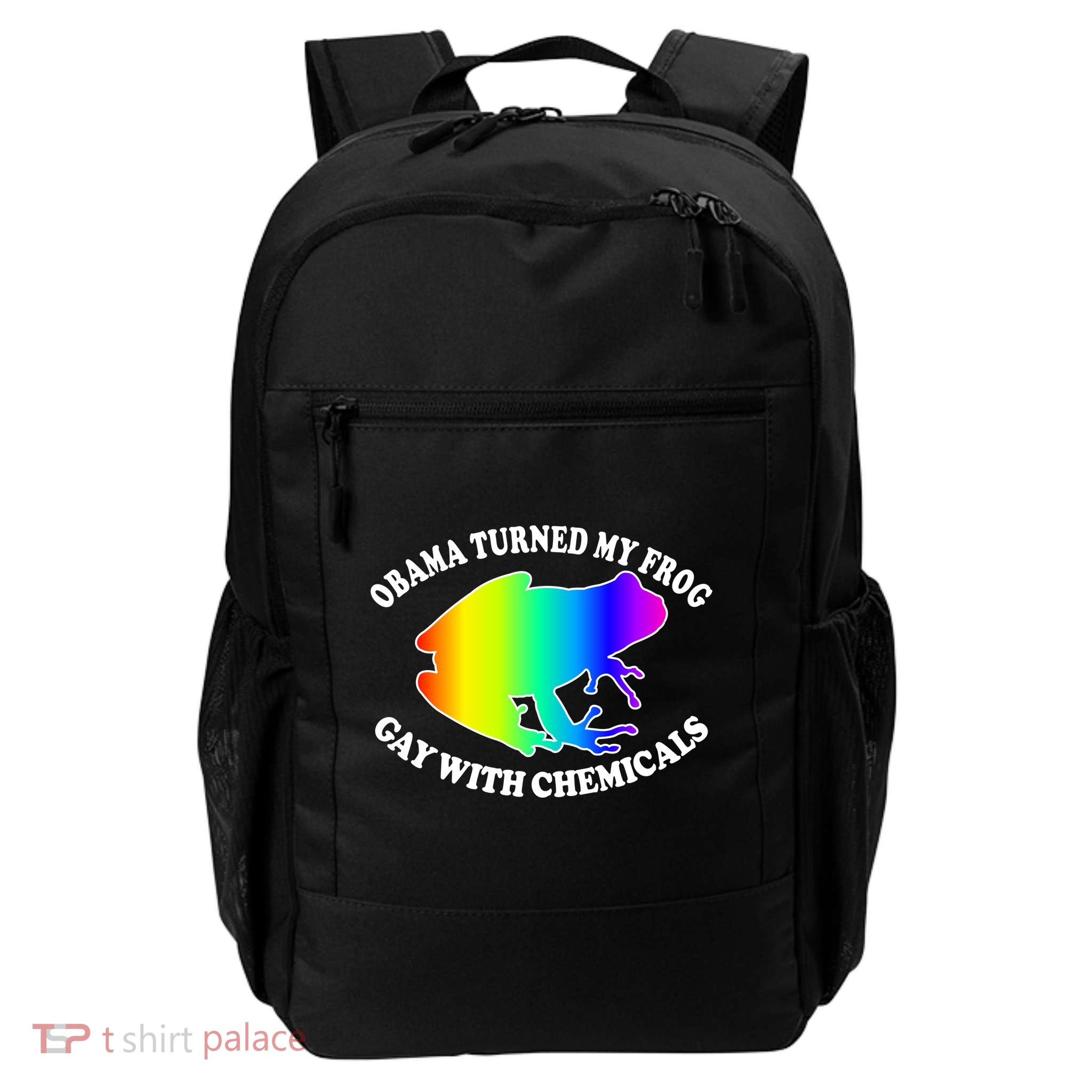 Obama Turned My Frog Gay With Chemicals Rainbow Daily Commute Backpack