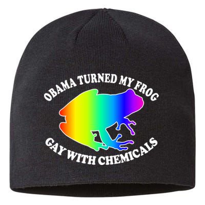 Obama Turned My Frog Gay With Chemicals Rainbow Sustainable Beanie