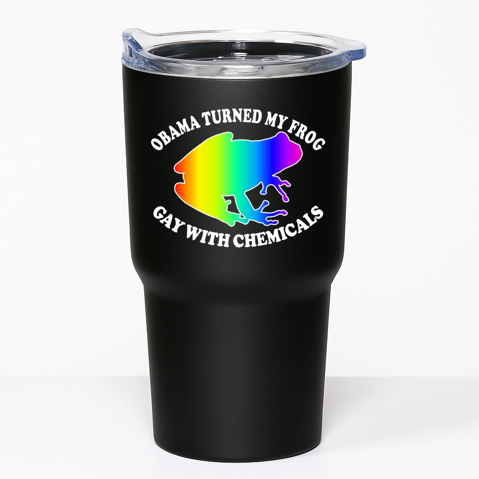 Obama Turned My Frog Gay With Chemicals Rainbow Tumbler