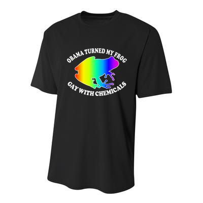 Obama Turned My Frog Gay With Chemicals Rainbow Youth Performance Sprint T-Shirt