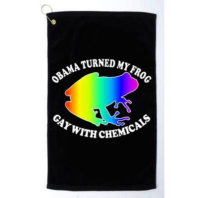 Obama Turned My Frog Gay With Chemicals Rainbow Golf Towel
