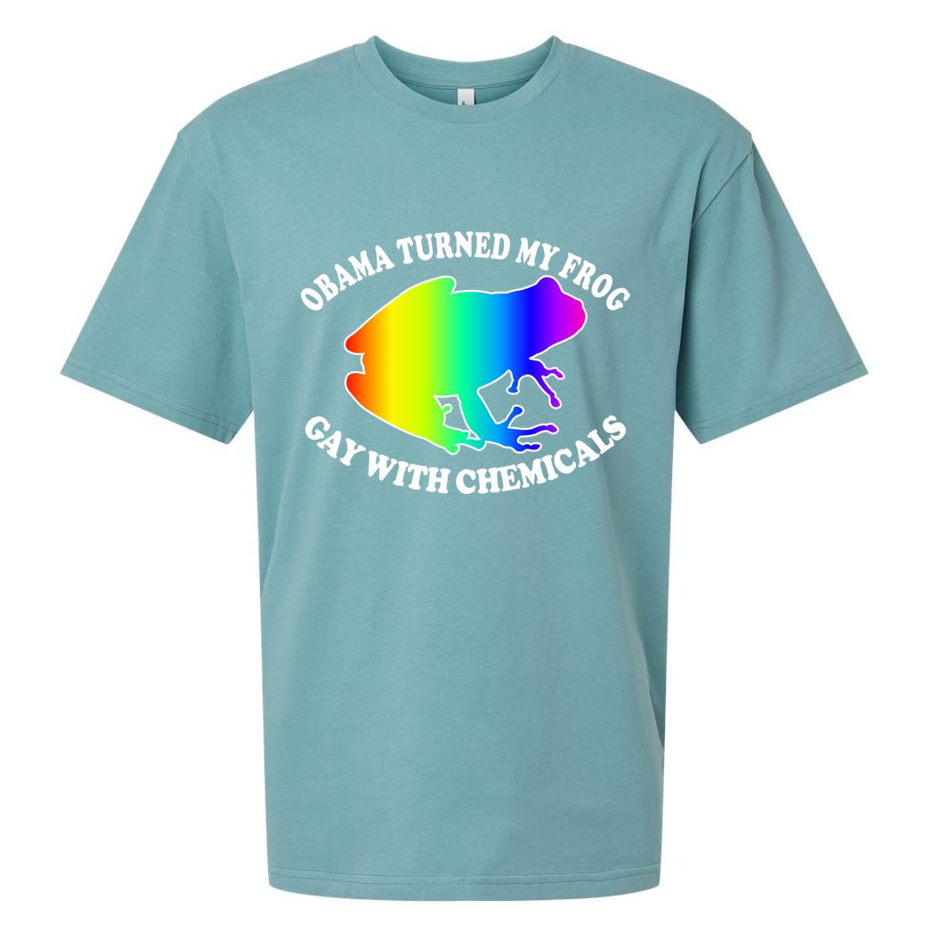 Obama Turned My Frog Gay With Chemicals Rainbow Sueded Cloud Jersey T-Shirt