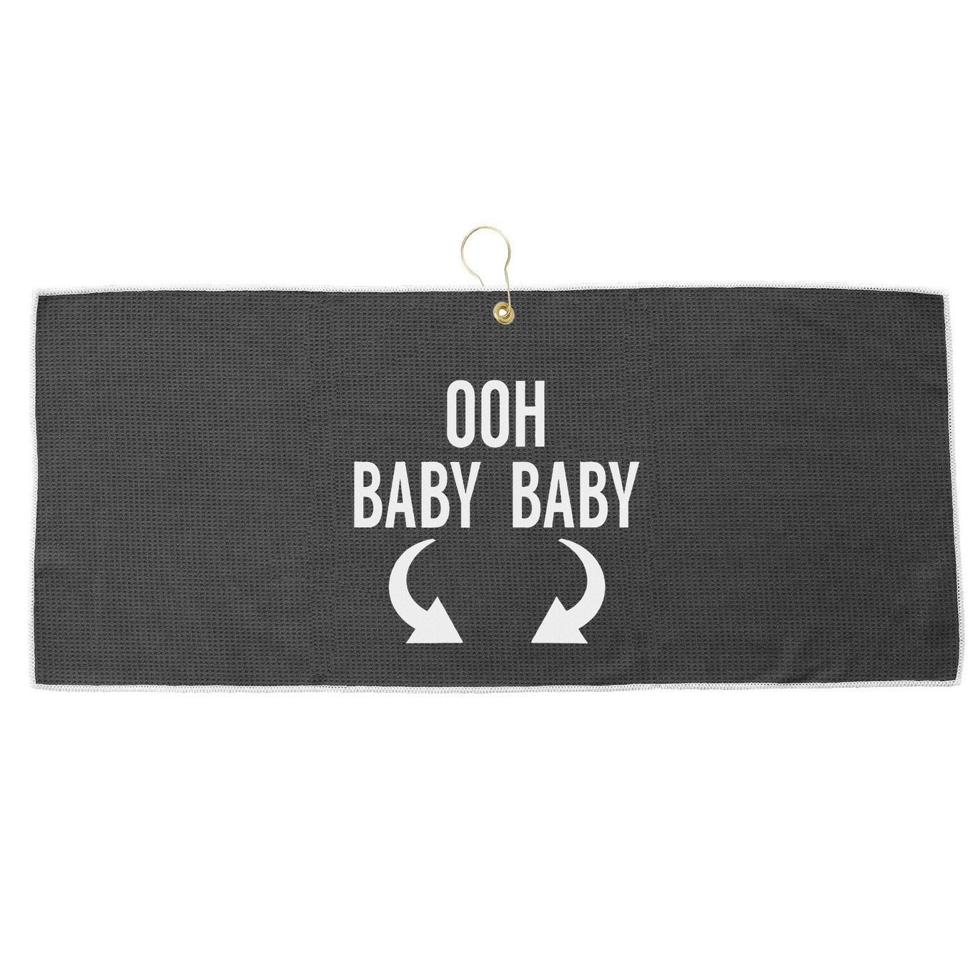 Ooh Baby Baby Funny Twins Announcement Large Microfiber Waffle Golf Towel
