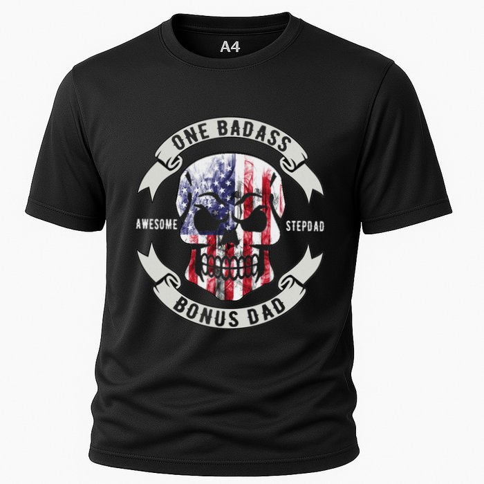 One Badass Bonus Stepdad Birthday Step Dad Fathers Day Funny Cooling Performance Crew T-Shirt