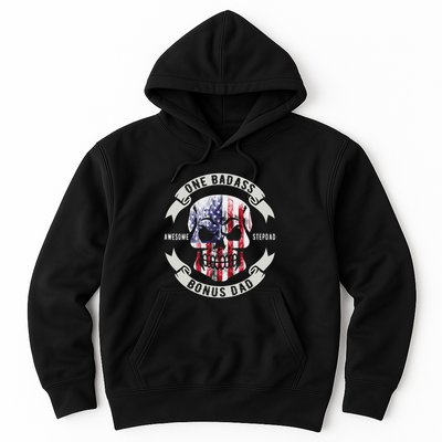 One Badass Bonus Stepdad Birthday Step Dad Fathers Day Funny Hoodie