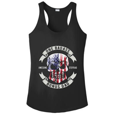 One Badass Bonus Stepdad Birthday Step Dad Fathers Day Funny Ladies PosiCharge Competitor Racerback Tank
