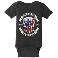 One Badass Bonus Stepdad Birthday Step Dad Fathers Day Funny Baby Bodysuit