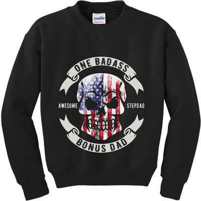 One Badass Bonus Stepdad Birthday Step Dad Fathers Day Funny Kids Sweatshirt