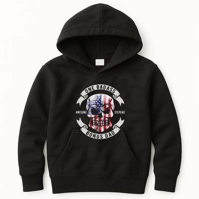 One Badass Bonus Stepdad Birthday Step Dad Fathers Day Funny Kids Hoodie
