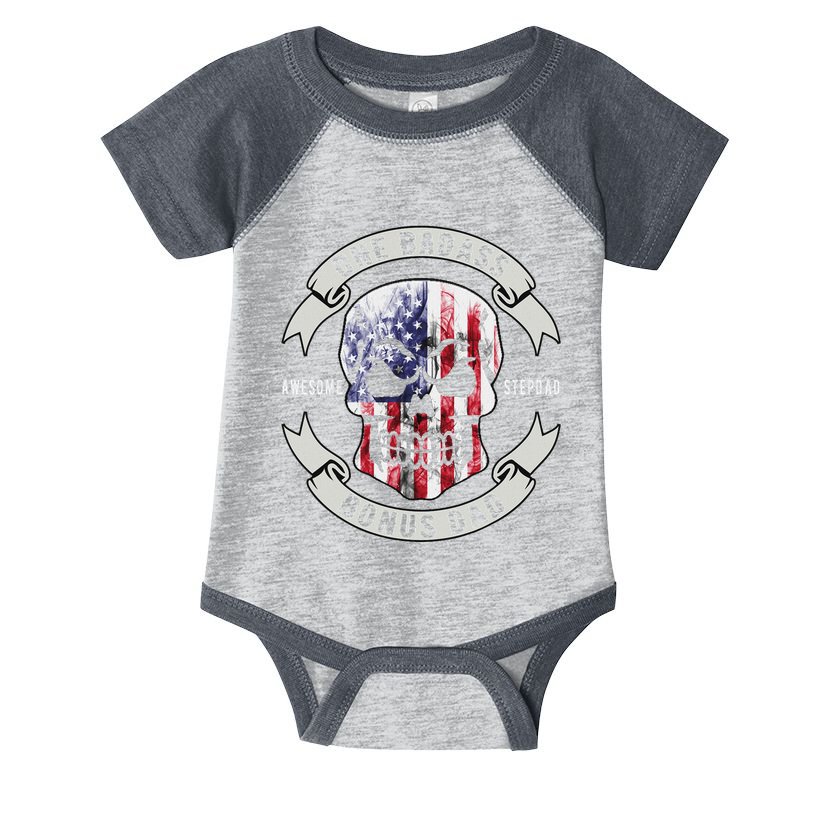 One Badass Bonus Stepdad Birthday Step Dad Fathers Day Funny Infant Baby Jersey Bodysuit
