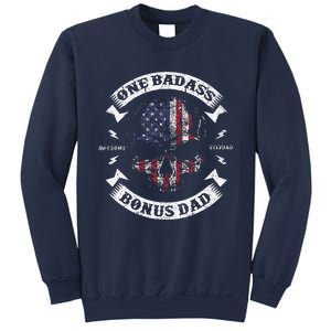 One Badass Bonus Dad Birthday Party Funny Skull Fathers Day Sweatshirt