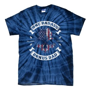 One Badass Bonus Dad Birthday Party Funny Skull Fathers Day Tie-Dye T-Shirt