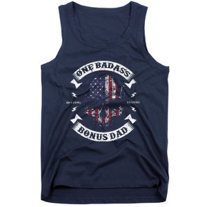 One Badass Bonus Dad Birthday Party Funny Skull Fathers Day Tank Top