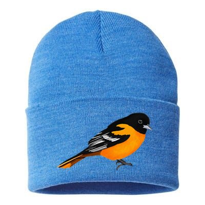 Oriole Bird Birdlover Birdwatcher Ornithologist Biologist Sustainable Knit Beanie