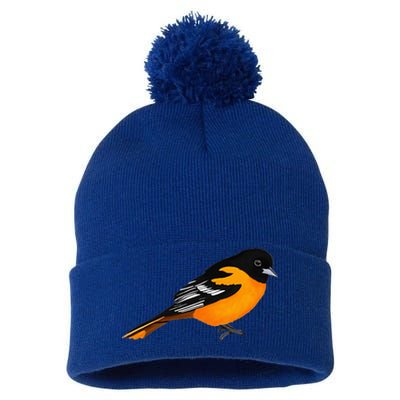 Oriole Bird Birdlover Birdwatcher Ornithologist Biologist Pom Pom 12in Knit Beanie