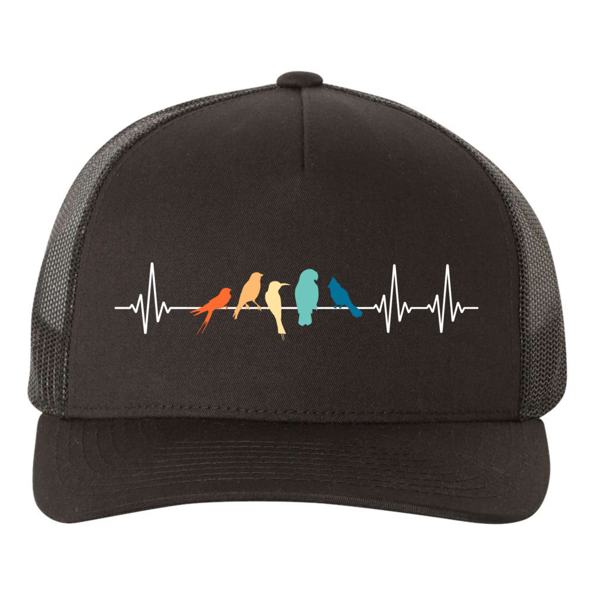 Ornithology Birdwatching Birder Heartbeat Gift Yupoong Adult 5-Panel Trucker Hat
