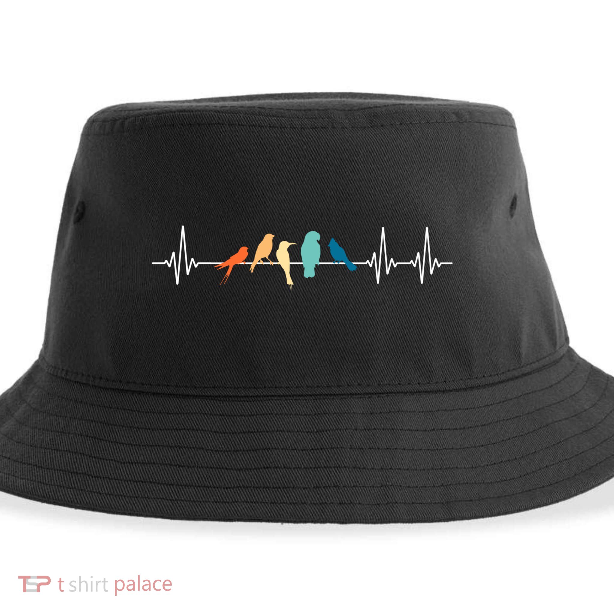 Ornithology Birdwatching Birder Heartbeat Gift Sustainable Bucket Hat