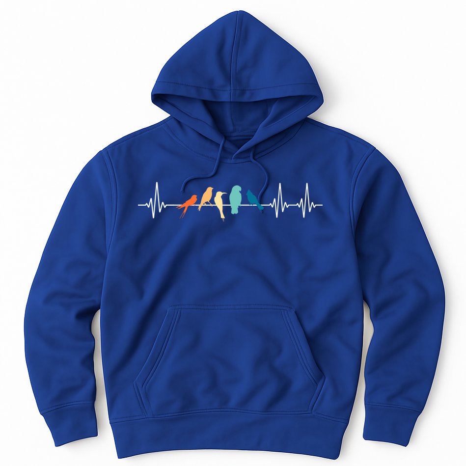 Ornithology Birdwatching Birder Heartbeat Gift Hoodie