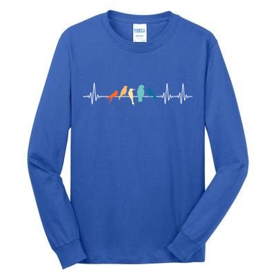 Ornithology Birdwatching Birder Heartbeat Gift Tall Long Sleeve T-Shirt