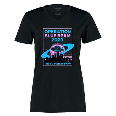 Operation Blue Beam UFO China Balloon Fake Media Women's Momentum V-Neck T-Shirt