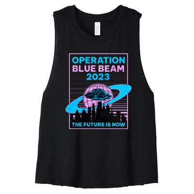 Operation Blue Beam UFO China Balloon Fake Media Women's Racerback Cropped Tank