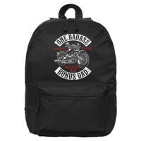 One Badass Bonus Stepdad Biker Motorcycle Step Dad Gift Idea 16 in Basic Backpack