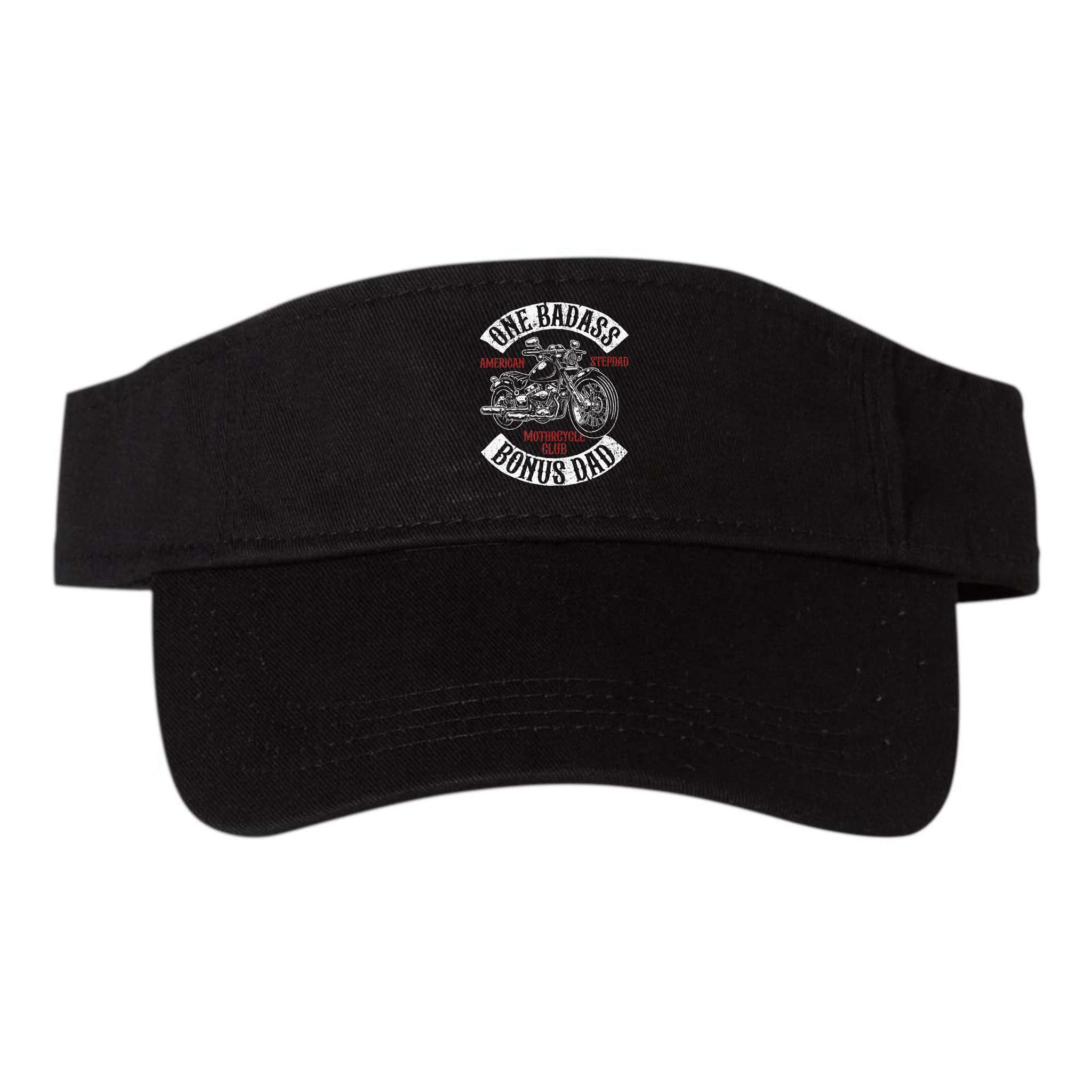 One Badass Bonus Stepdad Biker Motorcycle Step Dad Gift Idea Visor