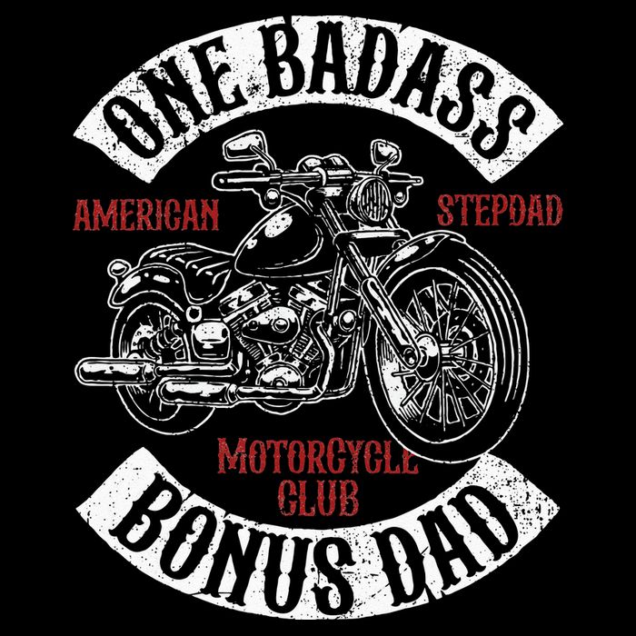 One Badass Bonus Stepdad Biker Motorcycle Step Dad Gift Idea Zip Tote Bag