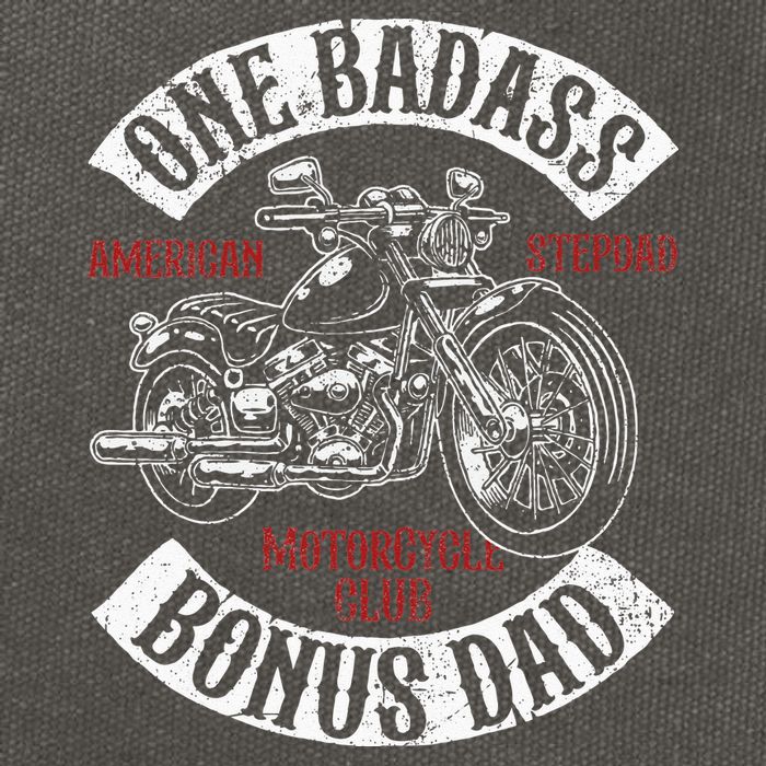 One Badass Bonus Stepdad Biker Motorcycle Step Dad Gift Idea Cotton Canvas Backpack