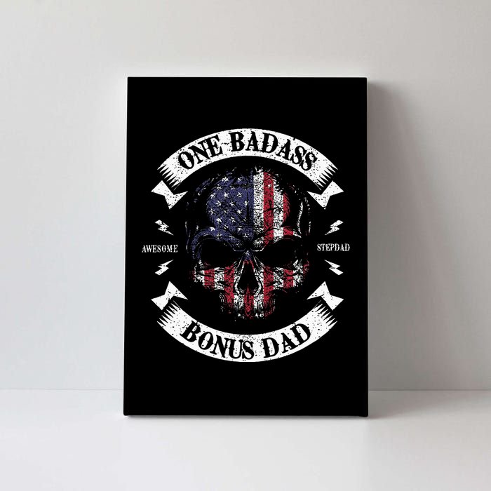 One Badass Bonus Stepdad Birthday Step Dad Canvas