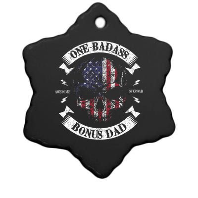 One Badass Bonus Stepdad Birthday Step Dad Ceramic Star Ornament