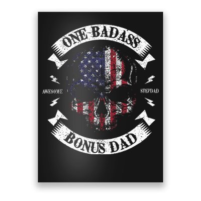 One Badass Bonus Stepdad Birthday Step Dad Poster