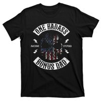 One Badass Bonus Stepdad Birthday Step Dad Fathers Day Gift T-Shirt