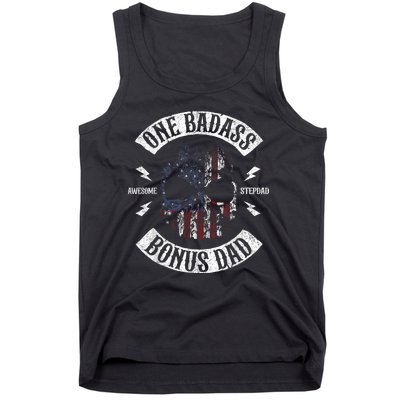 One Badass Bonus Stepdad Birthday Step Dad Fathers Day Gift Tank Top