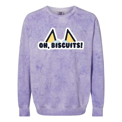 Oh Biscuits Blue Heeler Dog Dad Family Costume Colorblast Crewneck Sweatshirt