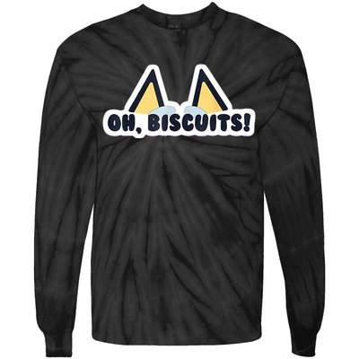 Oh Biscuits Blue Heeler Dog Dad Family Costume Tie-Dye Long Sleeve Shirt