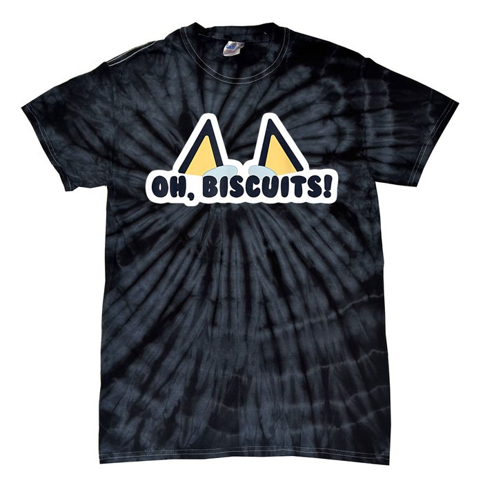 Oh Biscuits Blue Heeler Dog Dad Family Costume Tie-Dye T-Shirt