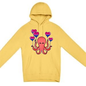 Octopus Balloon Bisexual Pride Gift Premium Pullover Hoodie