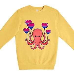 Octopus Balloon Bisexual Pride Gift Premium Crewneck Sweatshirt