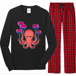 Octopus Balloon Bisexual Pride Gift Long Sleeve Pajama Set