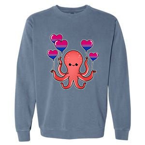 Octopus Balloon Bisexual Pride Gift Garment-Dyed Sweatshirt